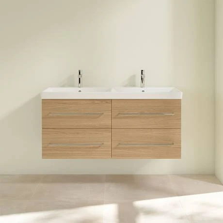 Villeroy and Boch Avento Nordic Oak 1200mm Wall Hung 4-Drawer Double Vanity Unit 5 Villeroy and Boch Avento Nordic Oak 1200mm Wall Hung 4-Drawer Double Vanity Unit - Image 3