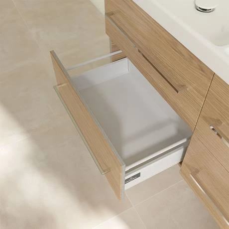 Villeroy and Boch Avento Nordic Oak 1200mm Wall Hung 4-Drawer Double Vanity Unit 8 Villeroy and Boch Avento Nordic Oak 1200mm Wall Hung 4-Drawer Double Vanity Unit - Image 6