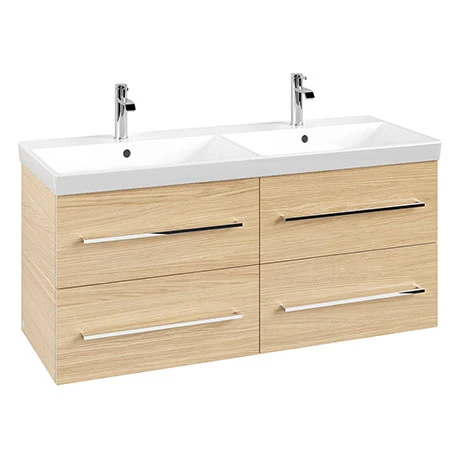 Villeroy and Boch Avento Nordic Oak 1200mm Wall Hung 4-Drawer Double Vanity Unit 3 Villeroy and Boch Avento Nordic Oak 1200mm Wall Hung 4-Drawer Double Vanity Unit