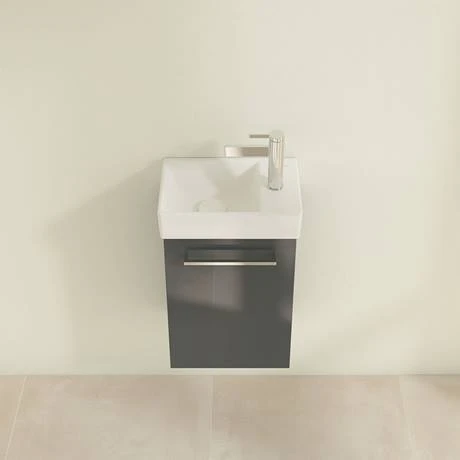 Villeroy and Boch Avento Crystal Grey 360mm Wall Hung Vanity Unit with Left Bowl Basin 6 Villeroy and Boch Avento Crystal Grey 360mm Wall Hung Vanity Unit with Left Bowl Basin - Image 4