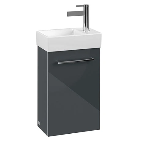 Villeroy and Boch Avento Crystal Grey 360mm Wall Hung Vanity Unit with Left Bowl Basin 3 Villeroy and Boch Avento Crystal Grey 360mm Wall Hung Vanity Unit with Left Bowl Basin