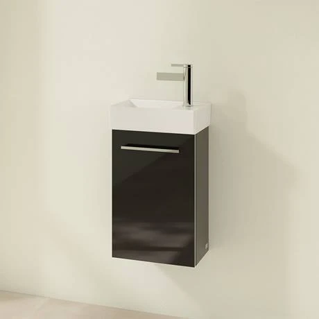 Villeroy and Boch Avento Crystal Black 360mm Wall Hung Vanity Unit with Left Bowl Basin 4 Villeroy and Boch Avento Crystal Black 360mm Wall Hung Vanity Unit with Left Bowl Basin - Image 2