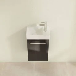 Villeroy and Boch Avento Crystal Black 360mm Wall Hung Vanity Unit with Left Bowl Basin 10 Villeroy and Boch Avento Crystal Black 360mm Wall Hung Vanity Unit with Left Bowl Basin -Wall Hung Vanity Units Shop SAVE31B301 D3 460