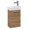 Villeroy and Boch Avento Oak Kansas 360mm Wall Hung Vanity Unit with Left Bowl Basin -Wall Hung Vanity Units Shop SAVE31RH01 P