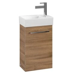 Villeroy and Boch Avento Oak Kansas 360mm Wall Hung Vanity Unit with Left Bowl Basin