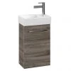 Villeroy and Boch Avento Stone Oak 360mm Wall Hung Vanity Unit with Left Bowl Basin