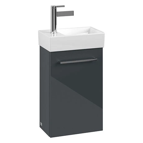 Villeroy and Boch Avento Crystal Grey 360mm Wall Hung Vanity Unit with Right Bowl Basin 3 Villeroy and Boch Avento Crystal Grey 360mm Wall Hung Vanity Unit with Right Bowl Basin