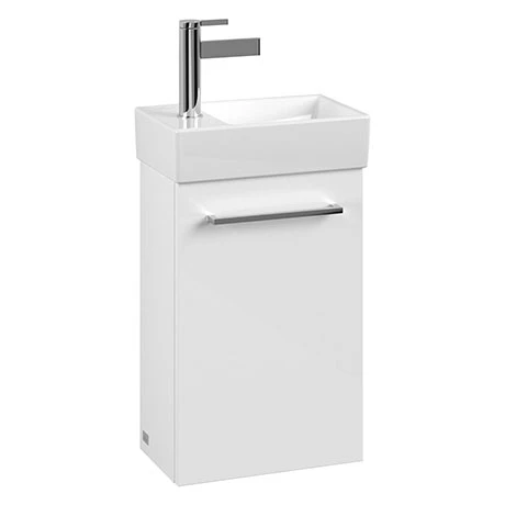 Villeroy and Boch Avento Crystal White 360mm Wall Hung Vanity Unit with Right Bowl Basin 3 Villeroy and Boch Avento Crystal White 360mm Wall Hung Vanity Unit with Right Bowl Basin
