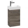 Villeroy and Boch Avento Stone Oak 360mm Wall Hung Vanity Unit with Right Bowl Basin -Wall Hung Vanity Units Shop SAVE32RK01 P
