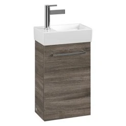 Villeroy and Boch Avento Stone Oak 360mm Wall Hung Vanity Unit with Right Bowl Basin