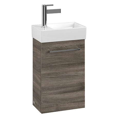 Villeroy and Boch Avento Stone Oak 360mm Wall Hung Vanity Unit with Right Bowl Basin 3 Villeroy and Boch Avento Stone Oak 360mm Wall Hung Vanity Unit with Right Bowl Basin