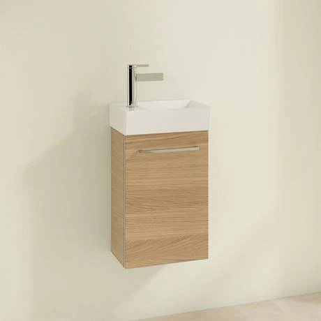 Villeroy and Boch Avento Nordic Oak 360mm Wall Hung Vanity Unit with Right Bowl Basin 4 Villeroy and Boch Avento Nordic Oak 360mm Wall Hung Vanity Unit with Right Bowl Basin - Image 2
