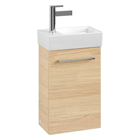 Villeroy and Boch Avento Nordic Oak 360mm Wall Hung Vanity Unit with Right Bowl Basin 3 Villeroy and Boch Avento Nordic Oak 360mm Wall Hung Vanity Unit with Right Bowl Basin