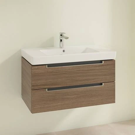 Villeroy and Boch Subway 2.0 Arizona Oak 800mm Wall Hung 2-Drawer Vanity Unit 4 Villeroy and Boch Subway 2.0 Arizona Oak 800mm Wall Hung 2-Drawer Vanity Unit - Image 2