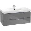 Villeroy and Boch Subway 2.0 Glossy Grey 1000mm Wall Hung 2-Drawer Vanity Unit