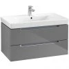 Villeroy and Boch Subway 2.0 Glossy Grey 800mm Wall Hung 2-Drawer Vanity Unit -Wall Hung Vanity Units Shop SB2GG800 P