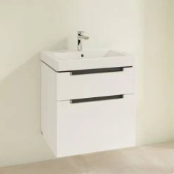 Villeroy and Boch Subway 2.0 Glossy White 600mm Wall Hung 2-Drawer Vanity Unit 8 Villeroy and Boch Subway 2.0 Glossy White 600mm Wall Hung 2-Drawer Vanity Unit -Wall Hung Vanity Units Shop SB2GW600 D1 460