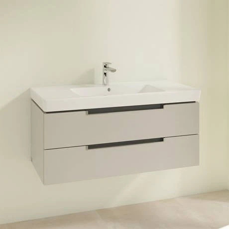 Villeroy and Boch Subway 2.0 Soft Grey 1000mm Wall Hung 2-Drawer Vanity Unit 4 Villeroy and Boch Subway 2.0 Soft Grey 1000mm Wall Hung 2-Drawer Vanity Unit - Image 2
