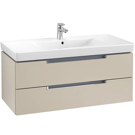 Villeroy and Boch Subway 2.0 Soft Grey 1000mm Wall Hung 2-Drawer Vanity Unit 3 Villeroy and Boch Subway 2.0 Soft Grey 1000mm Wall Hung 2-Drawer Vanity Unit