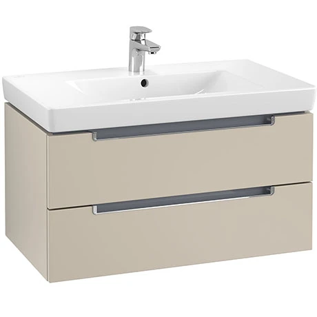 Villeroy and Boch Subway 2.0 Soft Grey 800mm Wall Hung 2-Drawer Vanity Unit 3 Villeroy and Boch Subway 2.0 Soft Grey 800mm Wall Hung 2-Drawer Vanity Unit