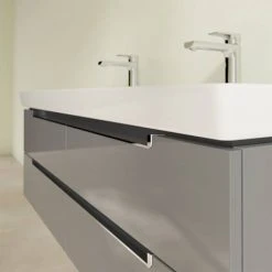 Villeroy and Boch Subway 2.0 Glossy Grey 1300mm Wall Hung Double Basin Vanity Unit 10 Villeroy and Boch Subway 2.0 Glossy Grey 1300mm Wall Hung Double Basin Vanity Unit -Wall Hung Vanity Units Shop SBDB13GG D2 460