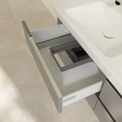 Villeroy and Boch Subway 2.0 Glossy Grey 1300mm Wall Hung Double Basin Vanity Unit 12 Villeroy and Boch Subway 2.0 Glossy Grey 1300mm Wall Hung Double Basin Vanity Unit -Wall Hung Vanity Units Shop SBDB13GG D4 460