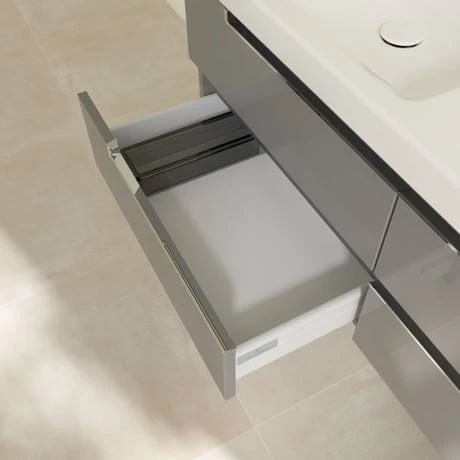 Villeroy and Boch Subway 2.0 Glossy Grey 1300mm Wall Hung Double Basin Vanity Unit 8 Villeroy and Boch Subway 2.0 Glossy Grey 1300mm Wall Hung Double Basin Vanity Unit - Image 6