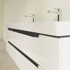 Villeroy and Boch Subway 2.0 Glossy White 1300mm Wall Hung Double Basin Vanity Unit -Wall Hung Vanity Units Shop SBDB13GW D2 460