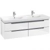 Villeroy and Boch Subway 2.0 Glossy White 1300mm Wall Hung Double Basin Vanity Unit 2 Villeroy and Boch Subway 2.0 Glossy White 1300mm Wall Hung Double Basin Vanity Unit -Wall Hung Vanity Units Shop SBDB13GW P