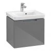 Villeroy and Boch Subway 2.0 Glossy Grey 500mm Wall Hung 1-Drawer Vanity Unit -Wall Hung Vanity Units Shop SBGG500 P