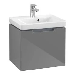 Villeroy and Boch Subway 2.0 Glossy Grey 500mm Wall Hung 1-Drawer Vanity Unit