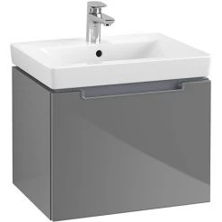 Villeroy and Boch Subway 2.0 Glossy Grey 550mm Wall Hung 1-Drawer Vanity Unit
