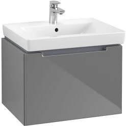 Villeroy and Boch Subway 2.0 Glossy Grey 600mm Wall Hung 1-Drawer Vanity Unit