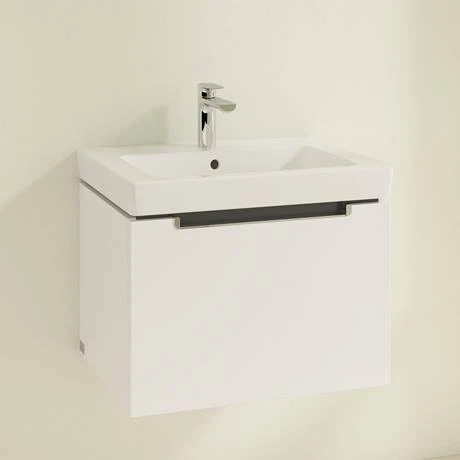 Villeroy and Boch Subway 2.0 Glossy White 600mm Wall Hung 1-Drawer Vanity Unit 4 Villeroy and Boch Subway 2.0 Glossy White 600mm Wall Hung 1-Drawer Vanity Unit - Image 2