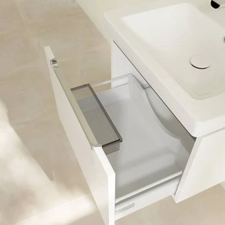Villeroy and Boch Subway 2.0 Glossy White 600mm Wall Hung 1-Drawer Vanity Unit 6 Villeroy and Boch Subway 2.0 Glossy White 600mm Wall Hung 1-Drawer Vanity Unit - Image 4