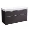 Roper Rhodes Scheme 1000mm Wall Mounted Double Drawer Unit with Ceramic Basin - Gloss Dark Clay 1 Roper Rhodes Scheme 1000mm Wall Mounted Double Drawer Unit with Ceramic Basin - Gloss Dark Clay -Wall Hung Vanity Units Shop SCH 1000 GDC P