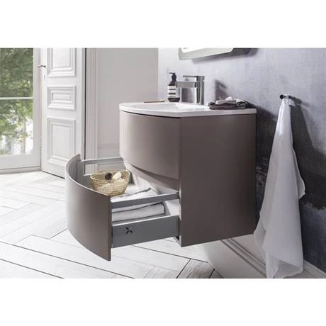 Crosswater Svelte Two Drawer Vanity Unit & Basin - Storm Grey Matt 5 Crosswater Svelte Two Drawer Vanity Unit & Basin - Storm Grey Matt - Image 3