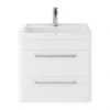 Hudson Reed Solar 600mm Wall Hung Cabinet & Basin - Pure White - SOL102 2 Hudson Reed Solar 600mm Wall Hung Cabinet & Basin - Pure White - SOL102 -Wall Hung Vanity Units Shop SOL102 P1