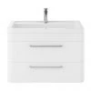 Hudson Reed Solar 800mm Wall Hung Cabinet & Basin - Pure White - SOL104 -Wall Hung Vanity Units Shop SOL104 P1