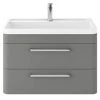 Hudson Reed Solar 800mm Wall Hung Cabinet & Basin - Cool Grey - SOL204 -Wall Hung Vanity Units Shop SOL204 P
