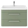 Hudson Reed Solar 800mm Wall Hung Cabinet & Basin - Matt Fern Green - SOL804 2 Hudson Reed Solar 800mm Wall Hung Cabinet & Basin - Matt Fern Green - SOL804 -Wall Hung Vanity Units Shop SOL804 m