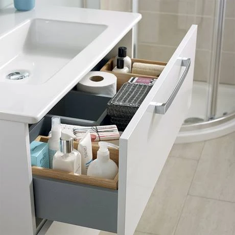 Ideal Standard Tempo 600mm Gloss White 2 Drawer Wall Hung Vanity Unit 4 Ideal Standard Tempo 600mm Gloss White 2 Drawer Wall Hung Vanity Unit - Image 2