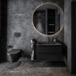 Ideal Standard Tesi Silk Black 800mm 2-Drawer Wall Hung Vanity Unit -Wall Hung Vanity Units Shop TSSB80VAN D3 460