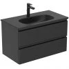 Ideal Standard Tesi Silk Black 800mm 2-Drawer Wall Hung Vanity Unit -Wall Hung Vanity Units Shop TSSB80VAN P