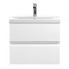 Hudson Reed Urban Satin White 600mm Wall Hung 2-Drawer Vanity Unit - URB104A -Wall Hung Vanity Units Shop URB104A P