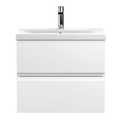 Hudson Reed Urban Satin White 600mm Wall Hung 2-Drawer Vanity Unit - URB104A