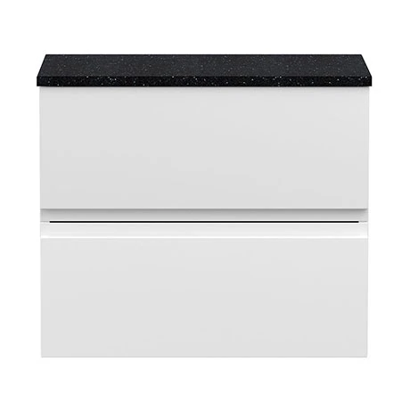 Hudson Reed Urban 600mm Satin White Vanity Unit - Wall Hung 2 Drawer Unit with Black Worktop 3 Hudson Reed Urban 600mm Satin White Vanity Unit - Wall Hung 2 Drawer Unit with Black Worktop