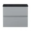 Hudson Reed Urban 600mm Satin Grey Vanity Unit - Wall Hung 2 Drawer Unit with Black Worktop 2 Hudson Reed Urban 600mm Satin Grey Vanity Unit - Wall Hung 2 Drawer Unit with Black Worktop -Wall Hung Vanity Units Shop URB204LSB P
