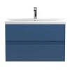 Hudson Reed Urban Satin Blue 800mm Wall Hung 2-Drawer Vanity Unit - URB306A -Wall Hung Vanity Units Shop URB306A P