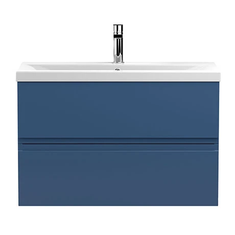 Hudson Reed Urban Satin Blue 800mm Wall Hung 2-Drawer Vanity Unit - URB306A 3 Hudson Reed Urban Satin Blue 800mm Wall Hung 2-Drawer Vanity Unit - URB306A